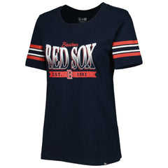 Boston Red Sox New Era Women's Team Stripe T-Shirt - Navy T-shirts