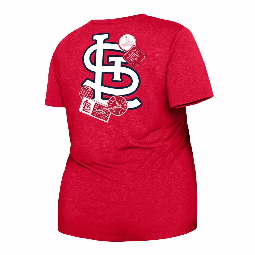 St. Louis Cardinals New Era Women's Plus Size Two-Hit Front Knot T-Shirt - Red T-shirts