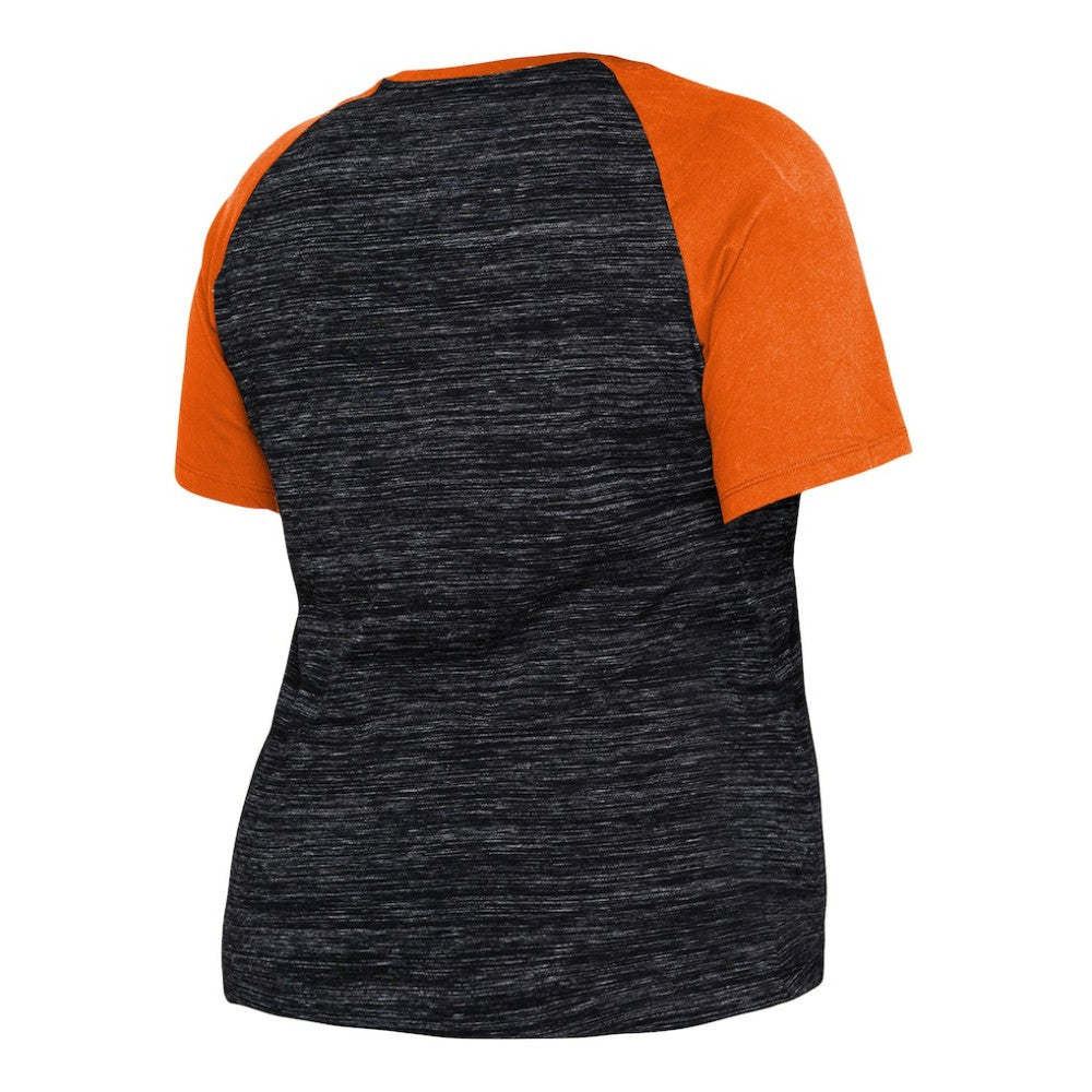 San Francisco Giants New Era Women's Plus Size Space Dye Raglan V-Neck T-Shirt - Black T-shirts