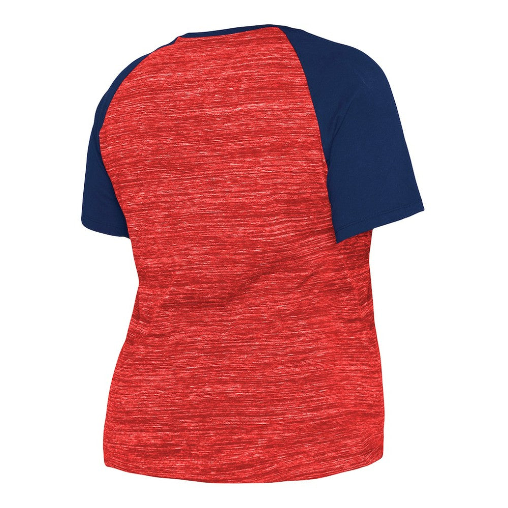 St. Louis Cardinals New Era Women's Plus Size Space Dye Raglan V-Neck T-Shirt - Red T-shirts