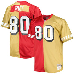 Jerry Rice San Francisco 49ers Big & Tall Split Legacy Retired Player Replica Jersey - Scarlet/Gold Jerseys