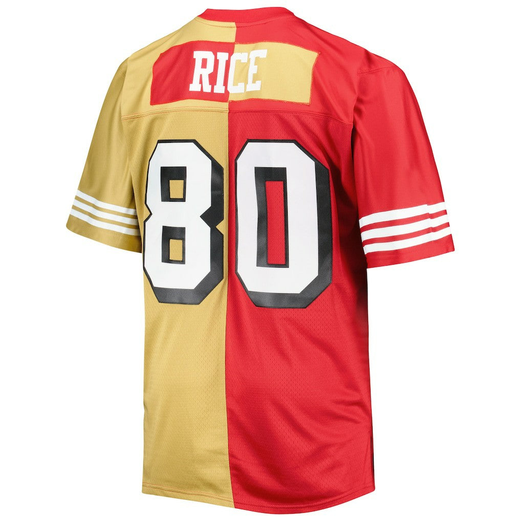 Jerry Rice San Francisco 49ers Big & Tall Split Legacy Retired Player Replica Jersey - Scarlet/Gold Jerseys