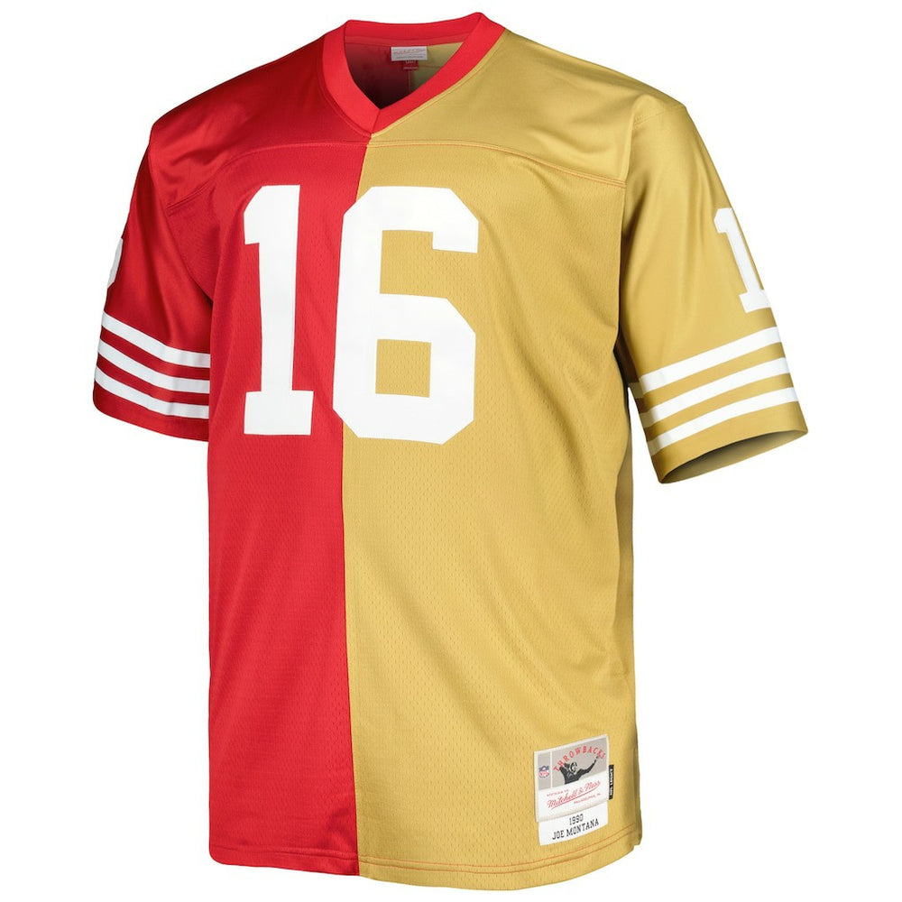 Joe Montana San Francisco 49ers Big & Tall Split Legacy Retired Player Replica Jersey - Scarlet/Gold Jerseys