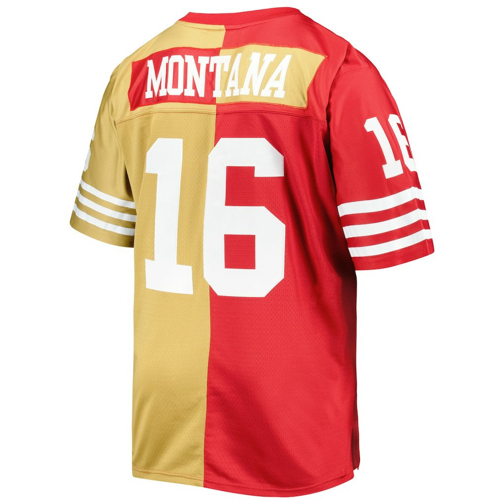 Joe Montana San Francisco 49ers Big & Tall Split Legacy Retired Player Replica Jersey - Scarlet/Gold Jerseys
