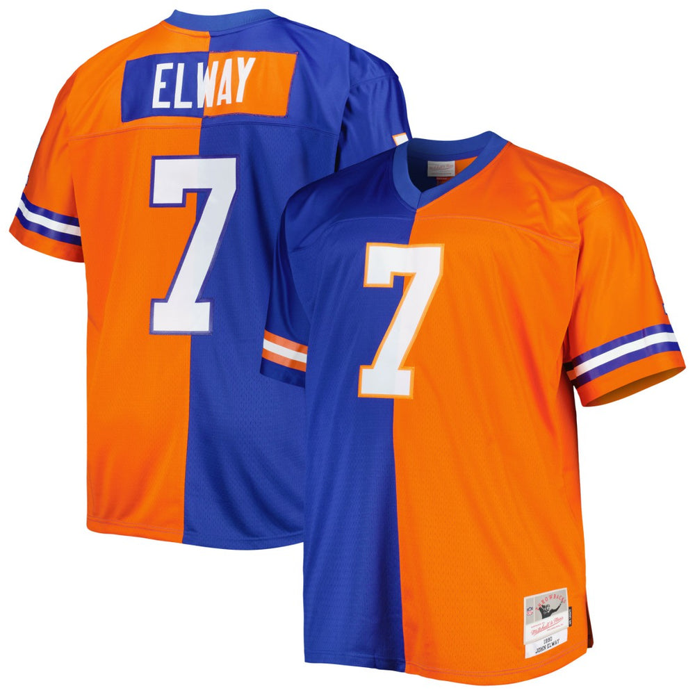 John Elway Denver Broncos Big & Tall Split Legacy Retired Player Replica Jersey - Royal/Orange Jerseys