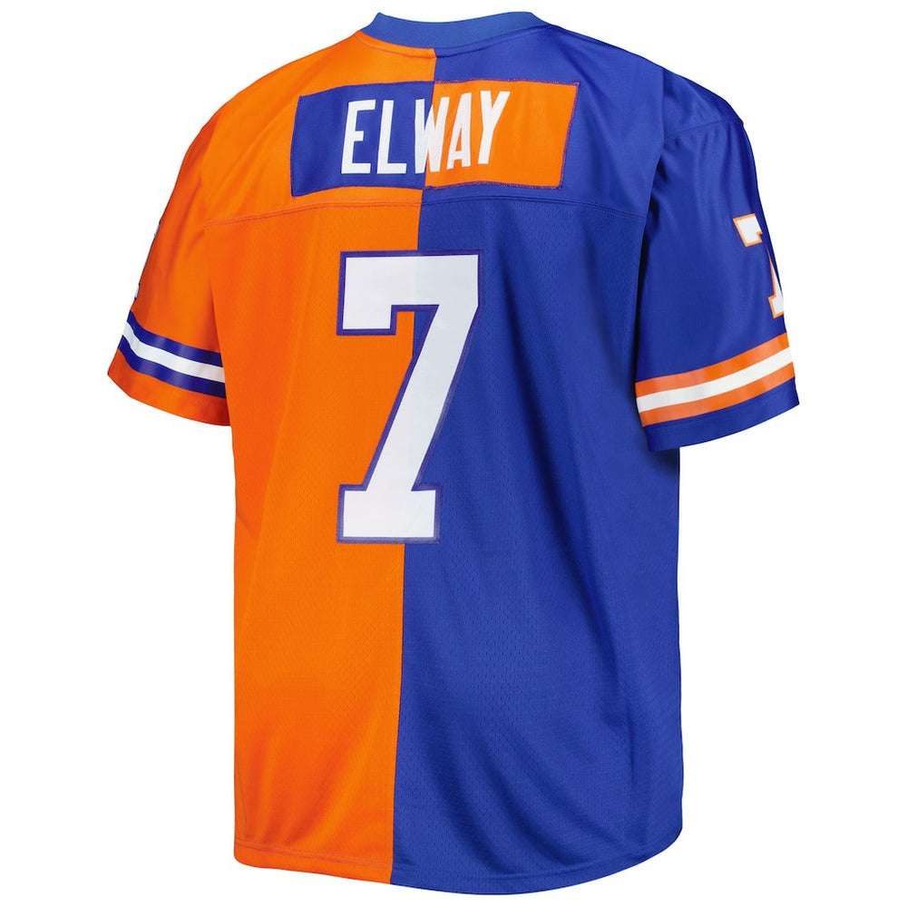 John Elway Denver Broncos Big & Tall Split Legacy Retired Player Replica Jersey - Royal/Orange Jerseys
