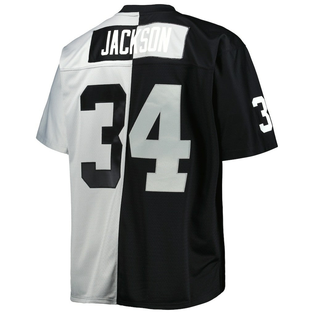 Bo Jackson Las Vegas Raiders Big & Tall Split Legacy Retired Player Replica Jersey - Black/Silver Jerseys