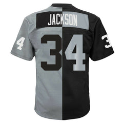 Bo Jackson Las Vegas Raiders Big & Tall Split Legacy Retired Player Replica Jersey - Black/Silver Jerseys