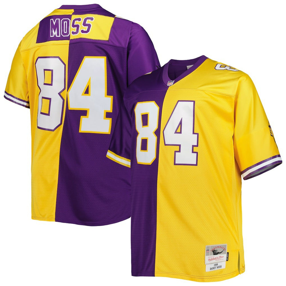 Randy Moss Minnesota Vikings Big & Tall Split Legacy Retired Player Replica Jersey - Purple/Gold Jerseys