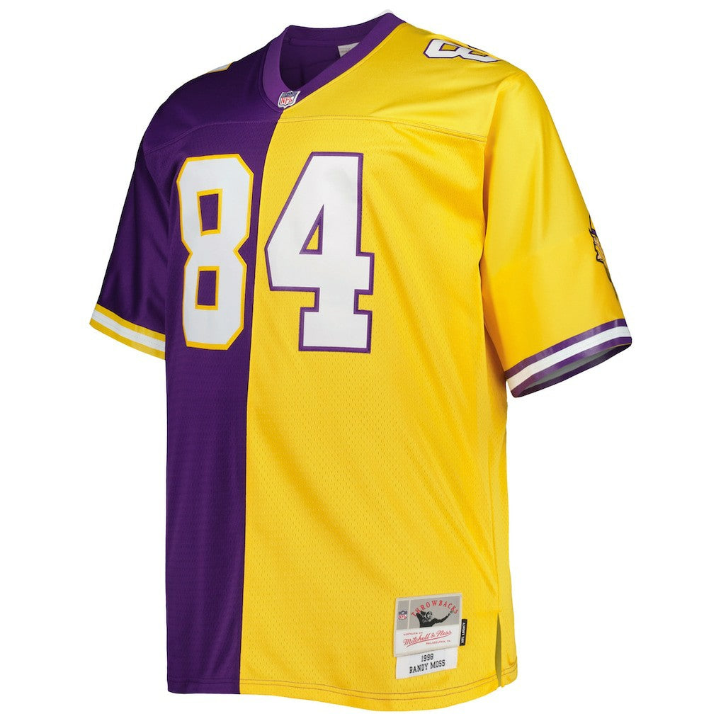 Randy Moss Minnesota Vikings Big & Tall Split Legacy Retired Player Replica Jersey - Purple/Gold Jerseys