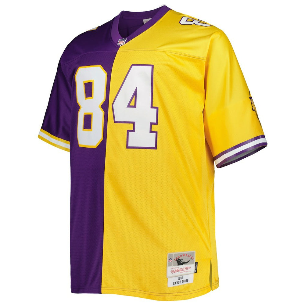 Randy Moss Minnesota Vikings Big & Tall Split Legacy Retired Player Replica Jersey - Purple/Gold Jerseys