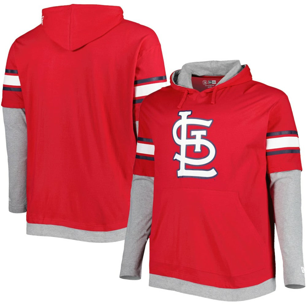 St. Louis Cardinals New Era Big & Tall Twofer Pullover Hoodie - Red Hoodies
