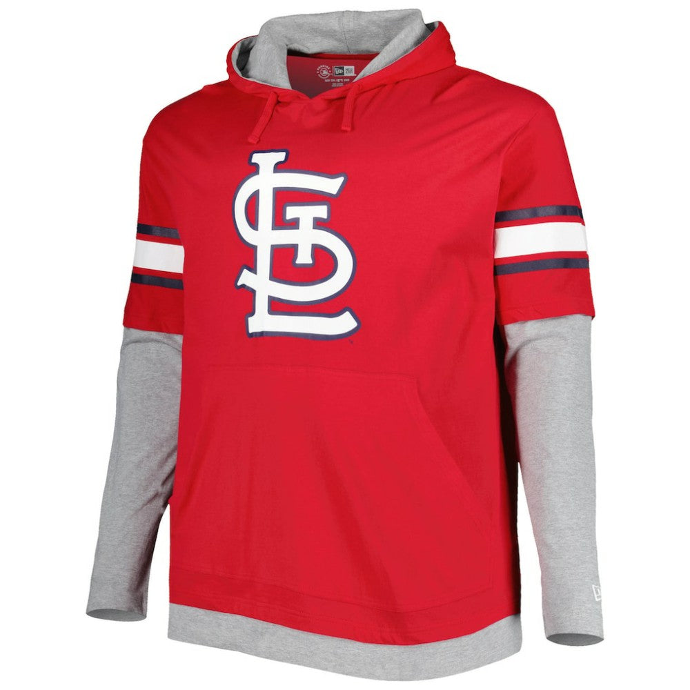 St. Louis Cardinals New Era Big & Tall Twofer Pullover Hoodie - Red Hoodies