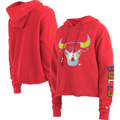 Chicago Bulls Women's Color Pack Cropped Top Pullover Hoodie Red - New Era outlet