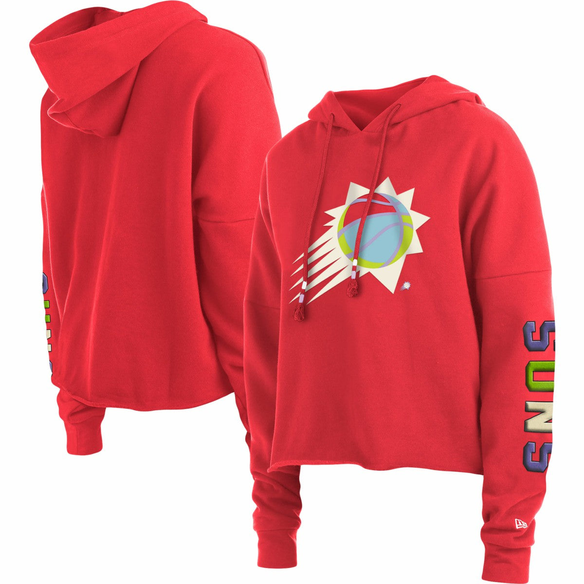Phoenix Suns Women's Color Pack Cropped Top Pullover Hoodie Red - New Era