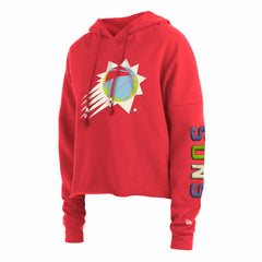 Phoenix Suns Women's Color Pack Cropped Top Pullover Hoodie Red - New Era