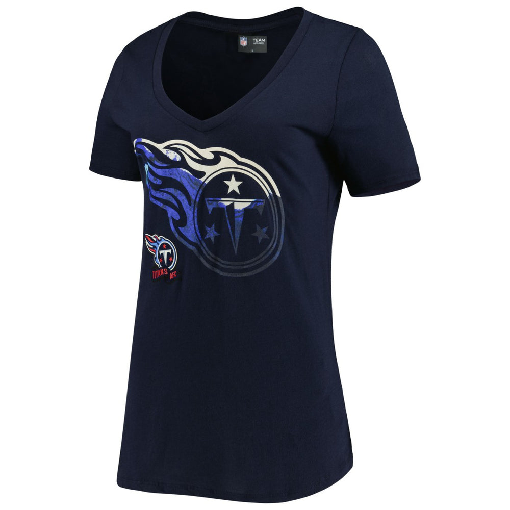 Tennessee Titans New Era Women's Ink Dye Sideline V-Neck T-Shirt - Navy T-shirts