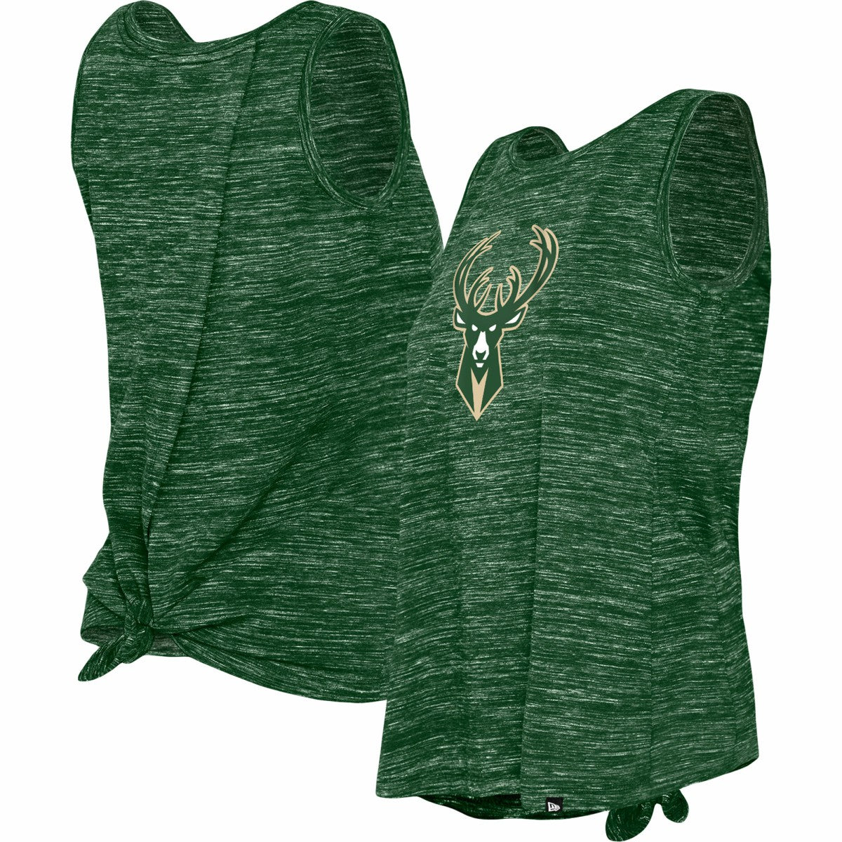 Milwaukee Bucks Women's Space Dye Active Tank Top Hunter Green - New Era