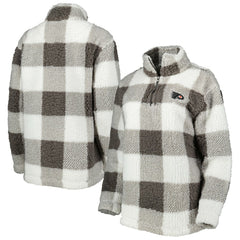 Philadelphia Flyers G-III 4Her by Carl Banks Women's Logo Plaid Sherpa Quarter-Zip Jacket - Gray/White | US 4997226