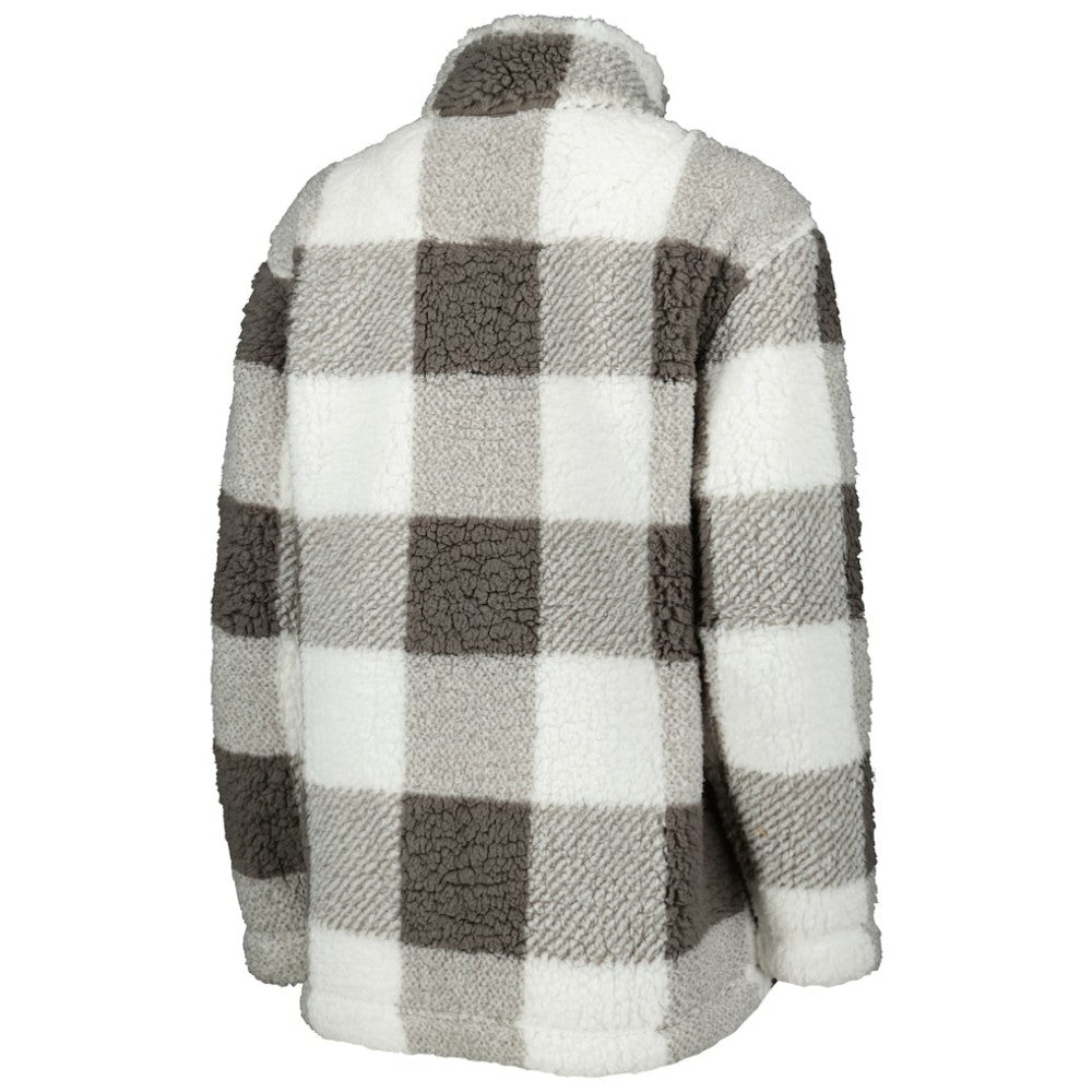 Philadelphia Flyers G-III 4Her by Carl Banks Women's Logo Plaid Sherpa Quarter-Zip Jacket - Gray/White | US 4997226