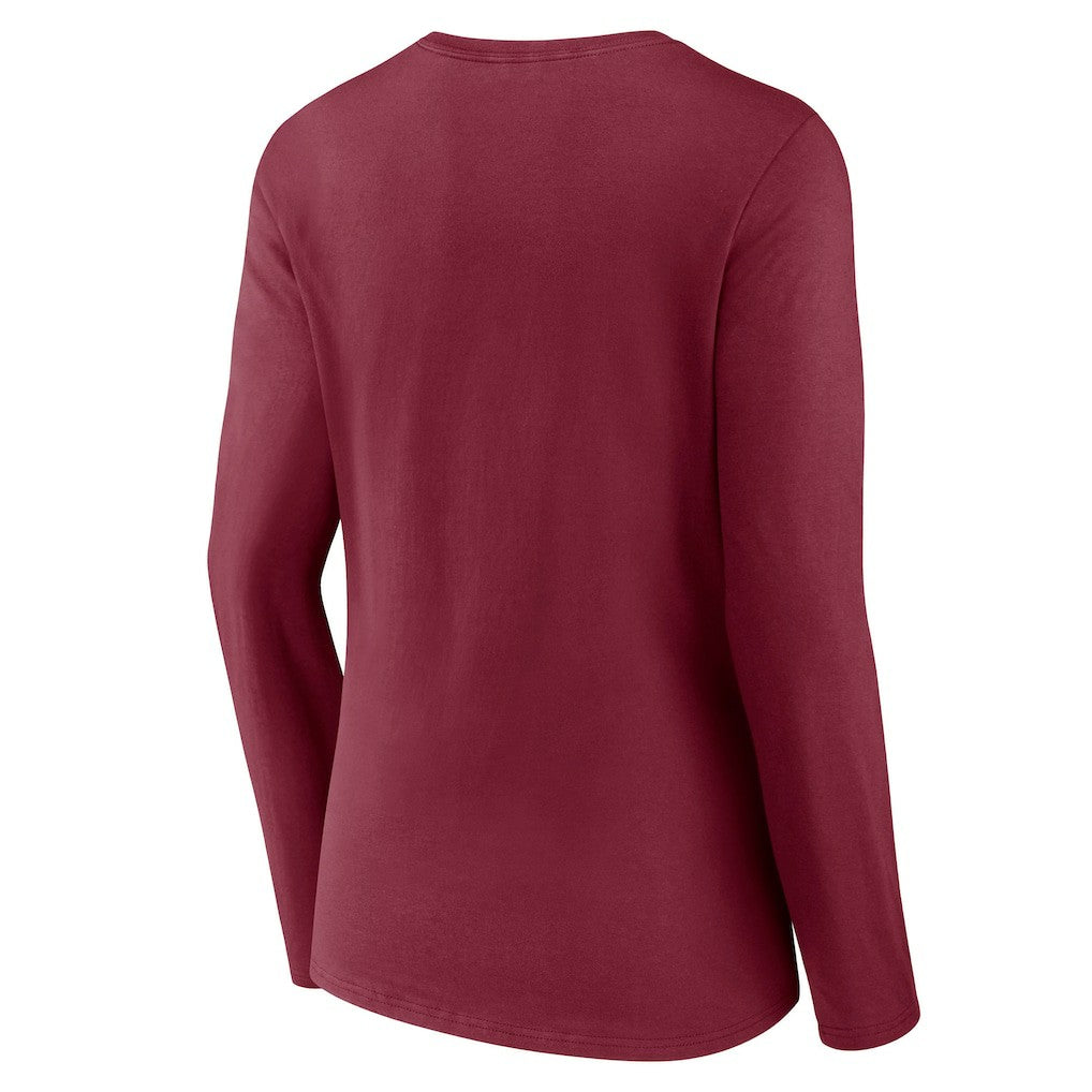 Washington Commanders Women's Hometown Sweep Long Sleeve V-Neck T-Shirt - Burgundy T-shirts