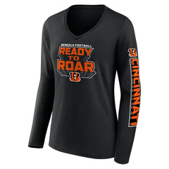 Cincinnati Bengals Women's Hometown Sweep Long Sleeve V-Neck T-Shirt - Black T-shirts