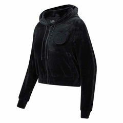 Brooklyn Nets Pro Standard Women's Triple Black Velour Full-Zip Hoodie outlet