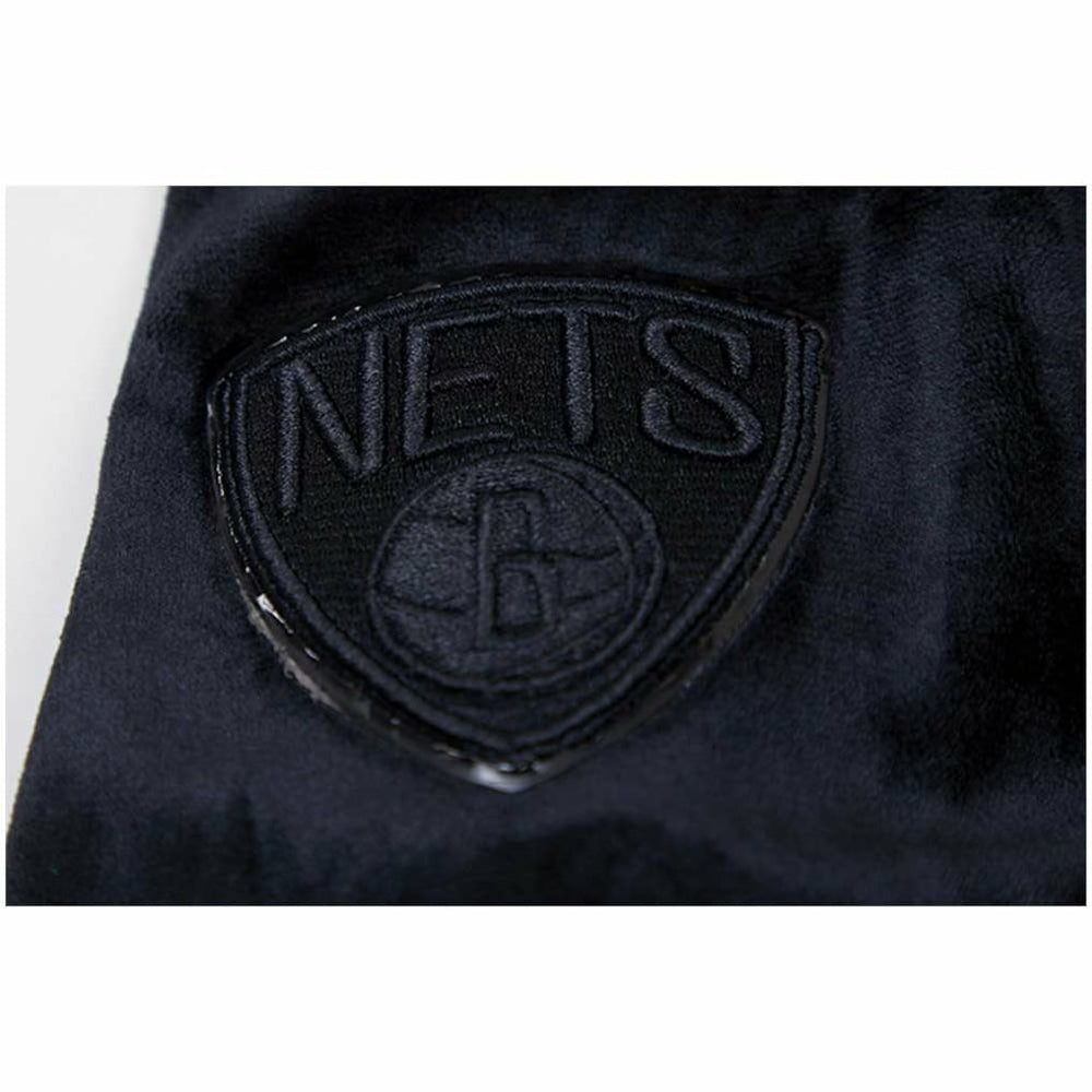 Brooklyn Nets Pro Standard Women's Triple Black Velour Full-Zip Hoodie outlet