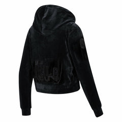 Philadelphia 76ers Pro Standard Women's Triple Black Velour Full-Zip Hoodie