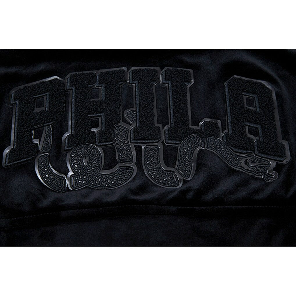 Philadelphia 76ers Pro Standard Women's Triple Black Velour Full-Zip Hoodie