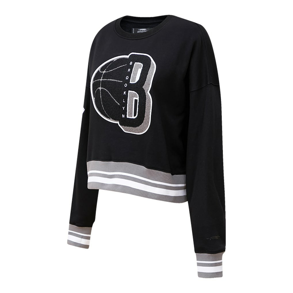 Brooklyn Nets Pro Standard Women's Mash Up Pullover Sweatshirt Black