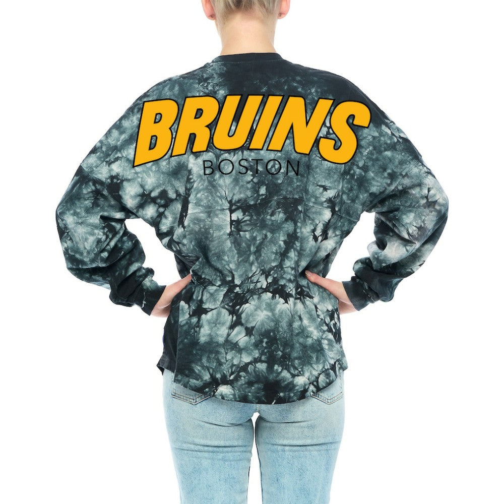 Boston Bruins Fanatics Women's Crystal-Dye Long Sleeve T-Shirt - Black | US 4998550
