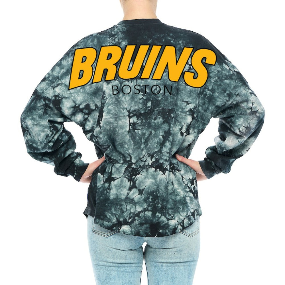 Boston Bruins Fanatics Women's Crystal-Dye Long Sleeve T-Shirt - Black | US 4998550