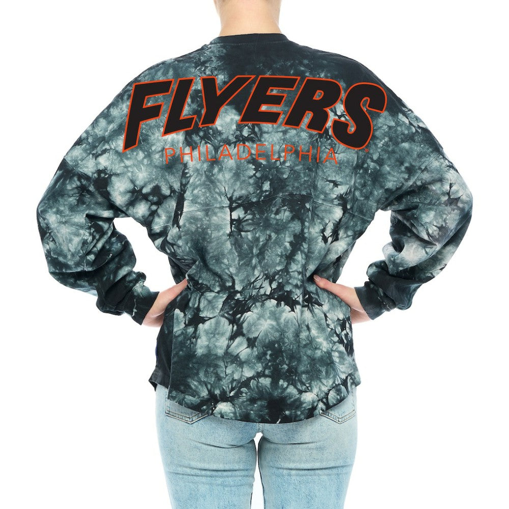Philadelphia Flyers Fanatics Women's Crystal-Dye Long Sleeve T-Shirt - Black | US 4998552