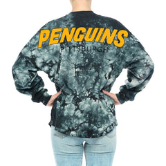 Pittsburgh Penguins Fanatics Women's Crystal-Dye Long Sleeve T-Shirt - Black | US 4998553