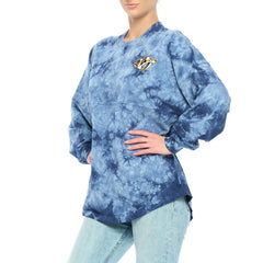 Nashville Predators Fanatics Women's Crystal-Dye Long Sleeve T-Shirt - Navy | US 4998559