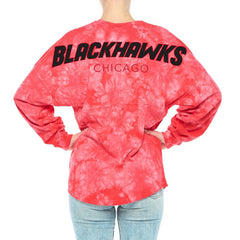 Chicago Blackhawks Fanatics Women's Crystal-Dye Long Sleeve T-Shirt - Red | US 4998567