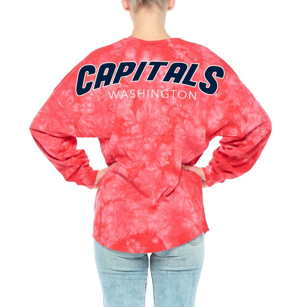 Washington Capitals Fanatics Women's Crystal-Dye Long Sleeve T-Shirt - Red | US 4998574