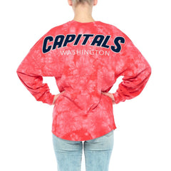 Washington Capitals Fanatics Women's Crystal-Dye Long Sleeve T-Shirt - Red | US 4998574