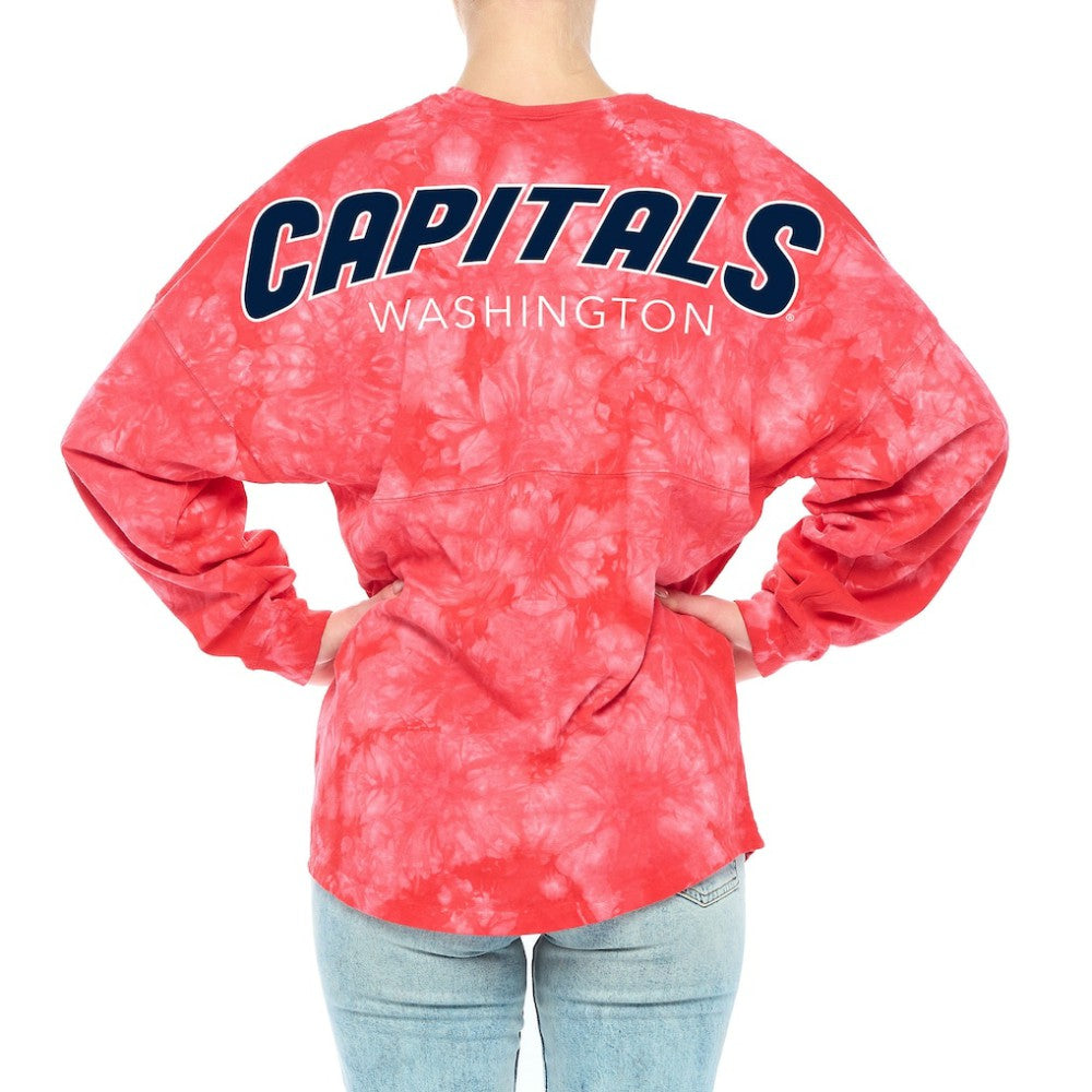 Washington Capitals Fanatics Women's Crystal-Dye Long Sleeve T-Shirt - Red | US 4998574