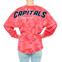 Washington Capitals Fanatics Women's Crystal-Dye Long Sleeve T-Shirt - Red | US 4998574