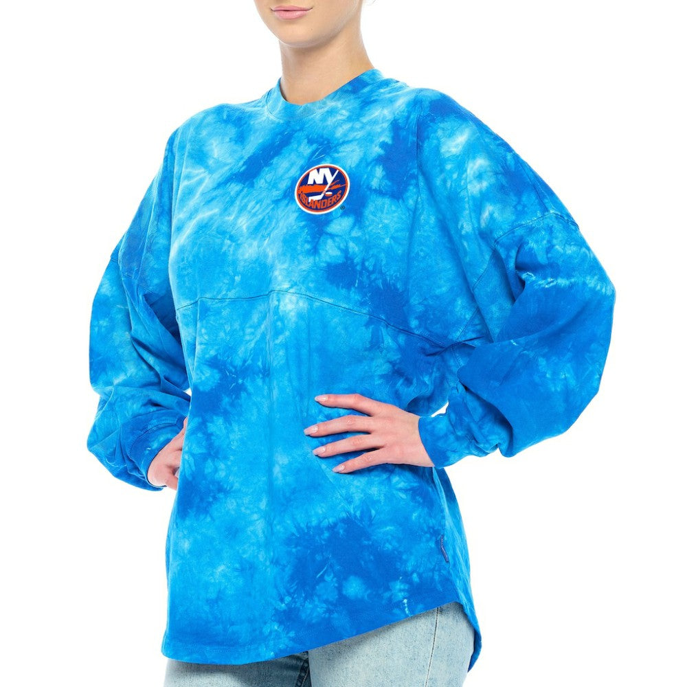 New York Islanders Fanatics Women's Crystal-Dye Long Sleeve T-Shirt - Royal | US 4998576