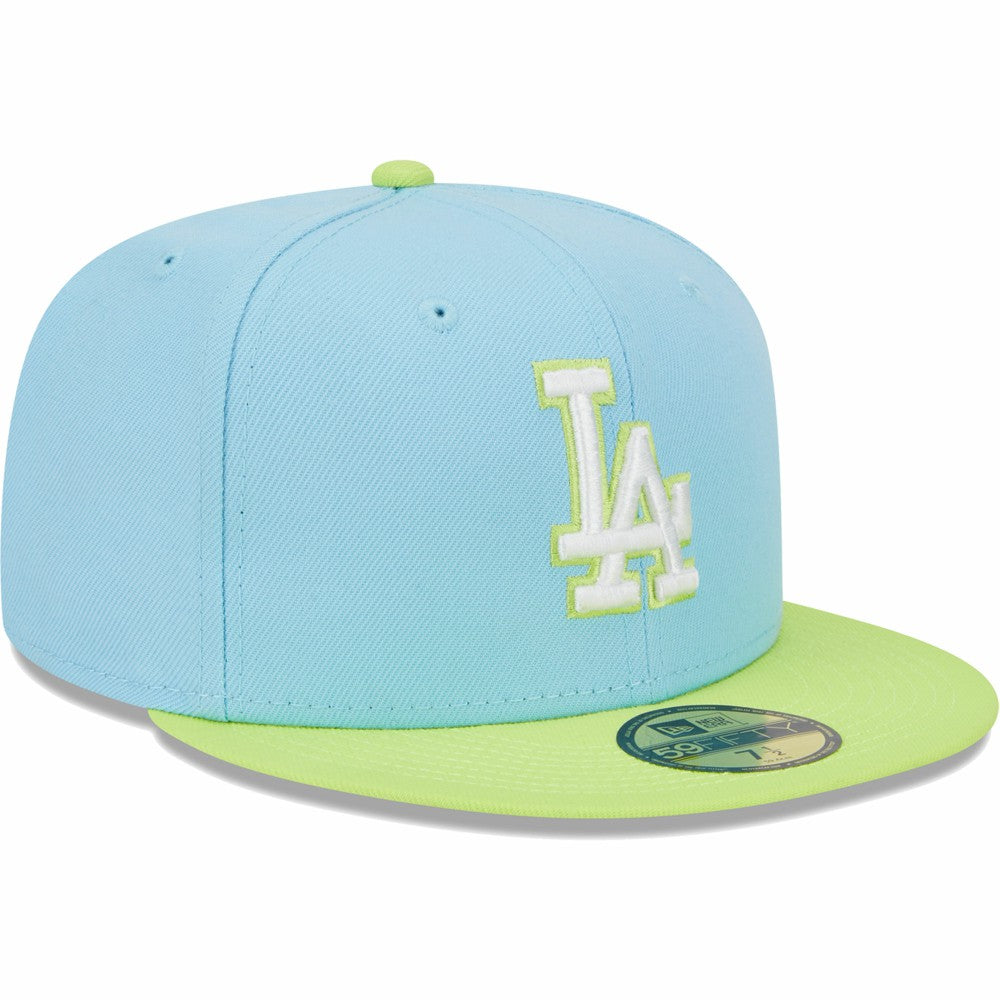 Los Angeles Dodgers New Era Spring Color Two-Tone 59FIFTY Fitted Hat - Light Blue/Neon Green Hats