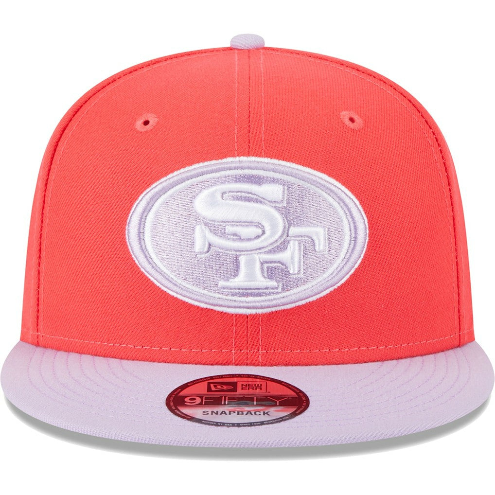 San Francisco 49ers New Era Two-Tone Color Pack 9FIFTY Snapback Hat - Red/Lavender Hats