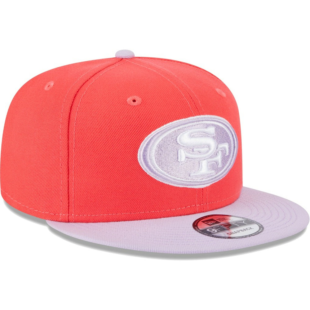 San Francisco 49ers New Era Two-Tone Color Pack 9FIFTY Snapback Hat - Red/Lavender Hats