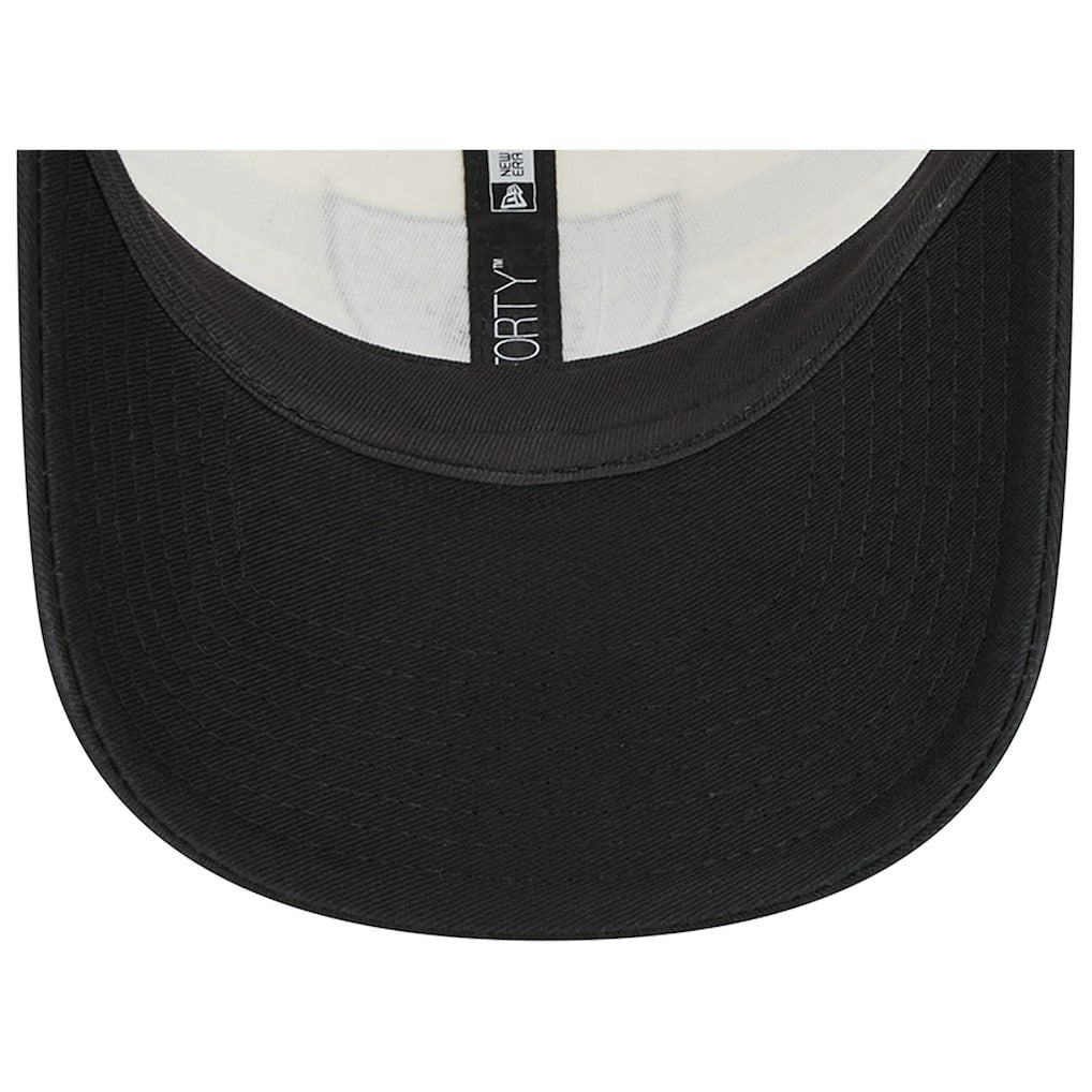 Las Vegas Raiders New Era Team Stripe Trucker 9FORTY Snapback Hat - Cream/Black Hats