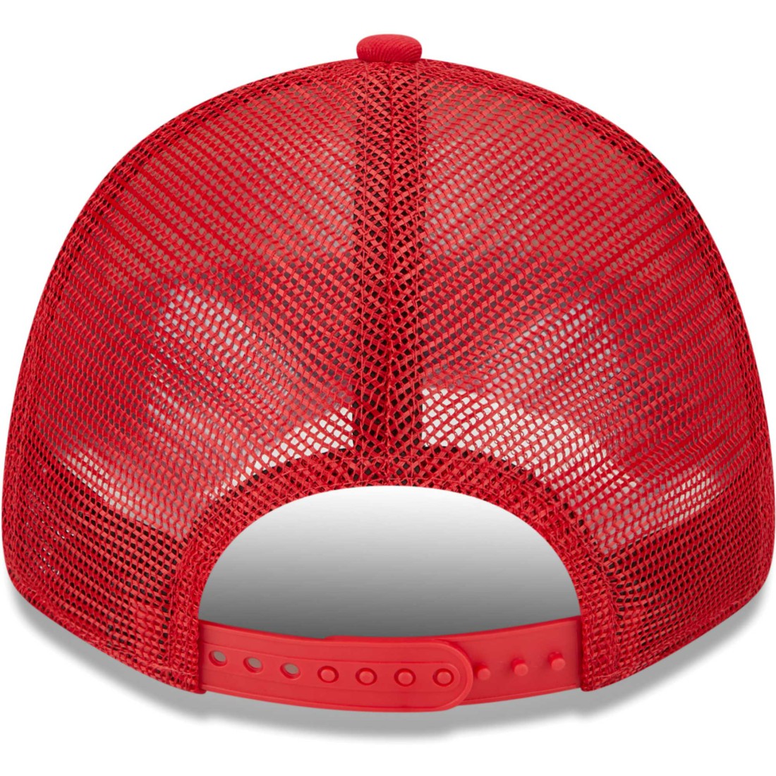 Tampa Bay Buccaneers New Era Team Stripe Trucker 9FORTY Snapback Hat - Cream/Red Hats