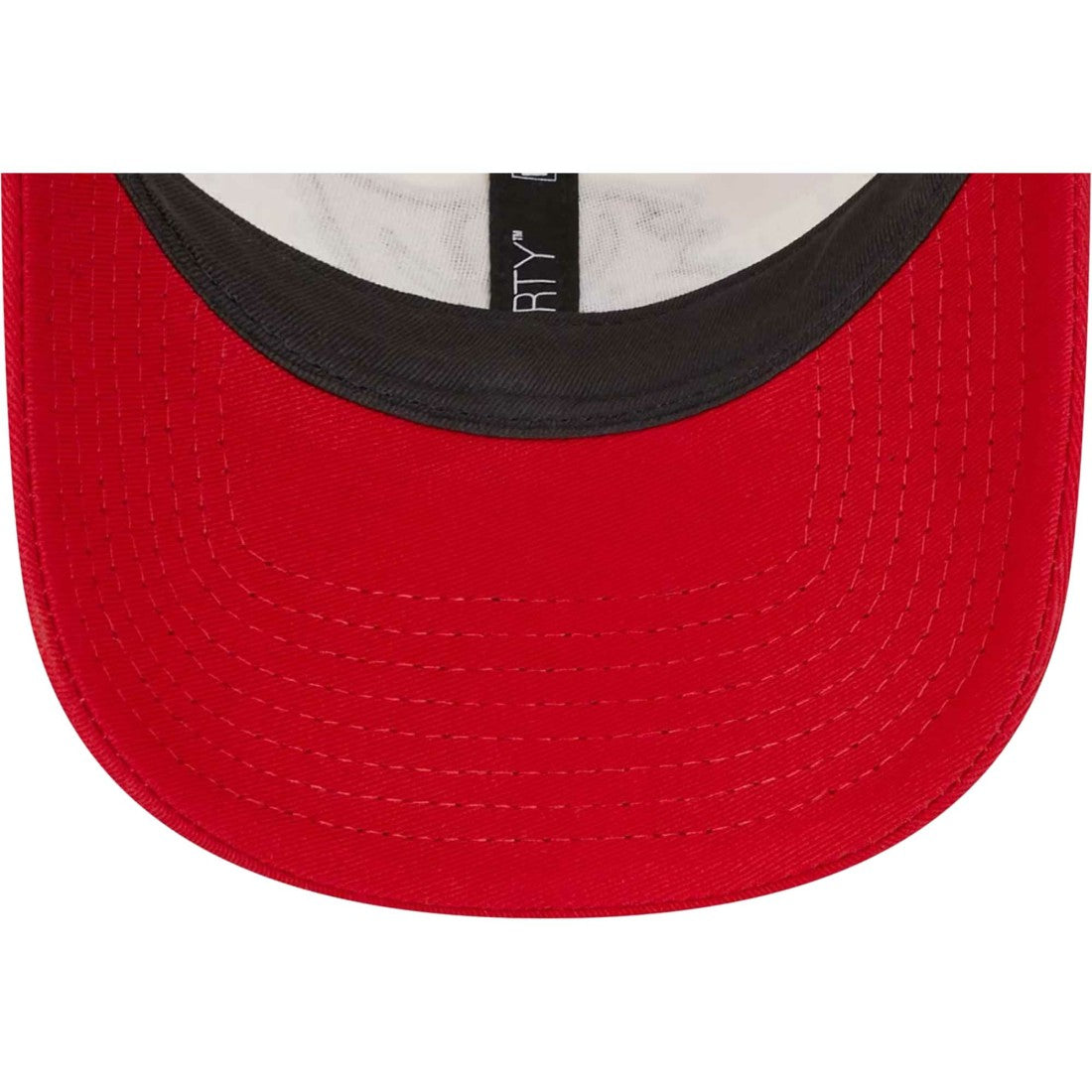 Tampa Bay Buccaneers New Era Team Stripe Trucker 9FORTY Snapback Hat - Cream/Red Hats