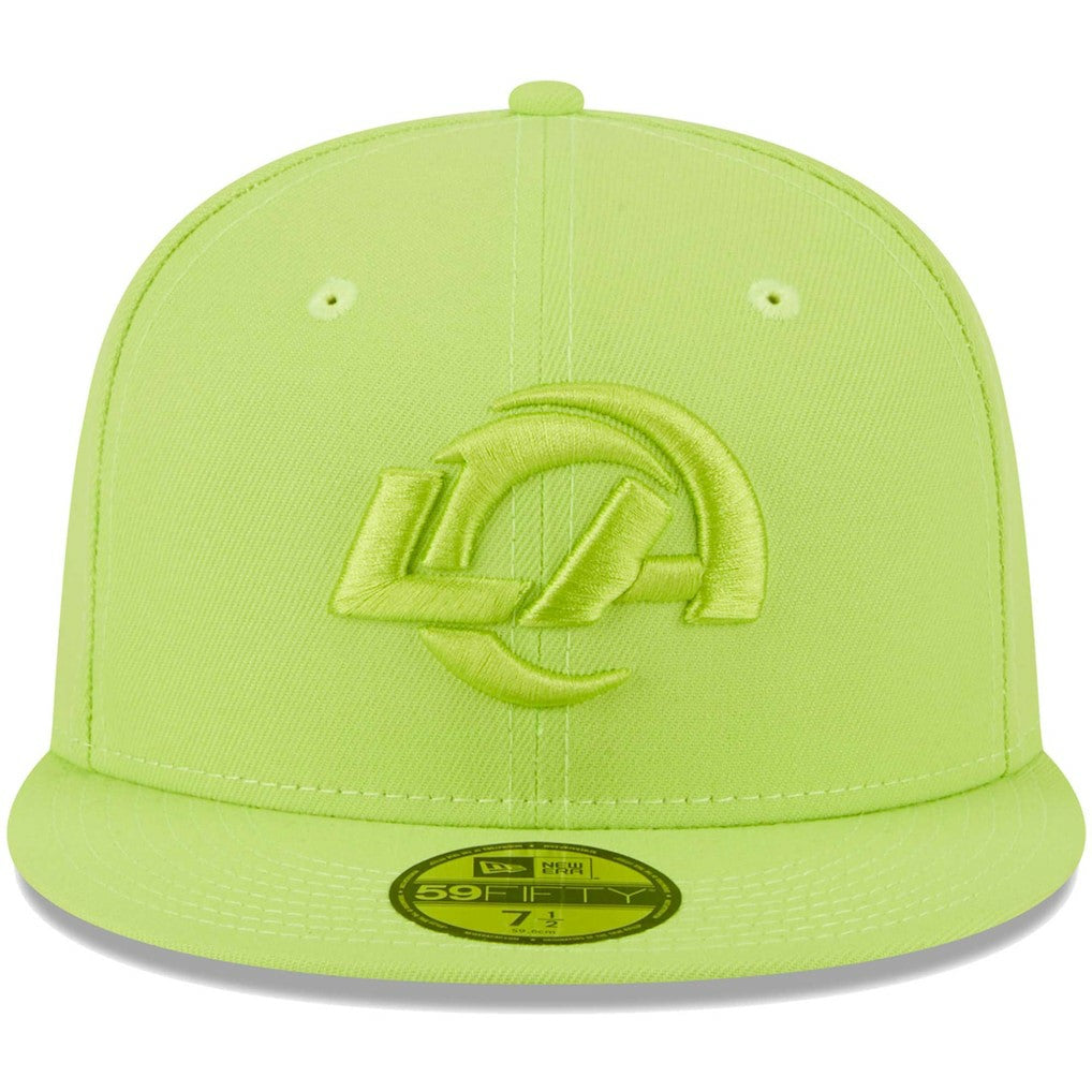 Los Angeles Rams New Era Color Pack Brights 59FIFTY Fitted Hat - Neon Green Hats