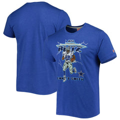 Emmitt Smith Dallas Cowboys Homage Unisex NFL Blitz Retired Player Tri-Blend T-Shirt - Heathered Heather Royal T-shirts